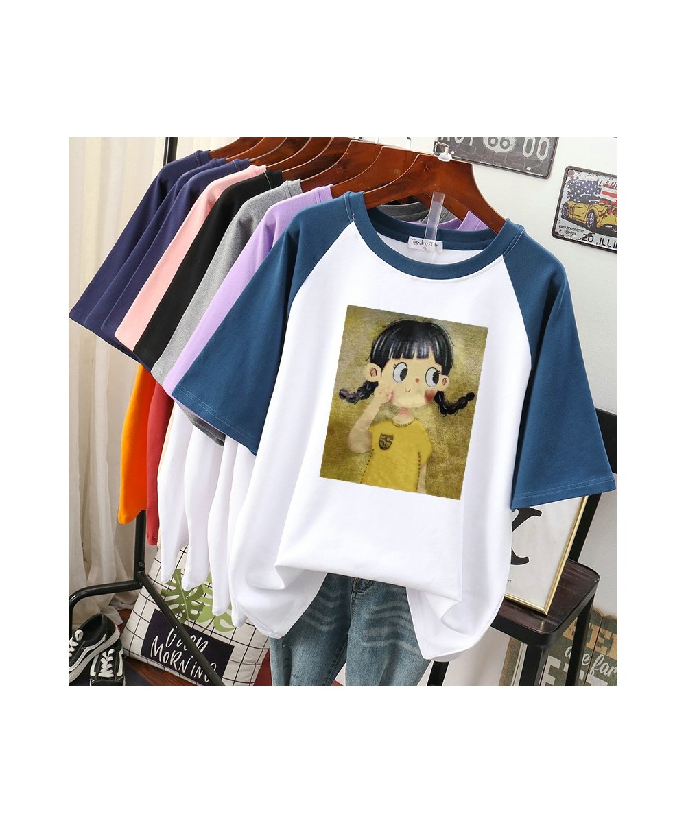 Plus Size T Shirt 100% Cotton L-4XL Tshirt Short Sleeve Women Top Summer Cartoon Girls Print Casual Oversized T Shirts $41.40...