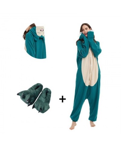 New Extra Large XXL 180-200CM Snorlax Women Pajamas Onesies Adult Cartoon Jumpsuit Costume Halloween Animal Raccoon Kigurumi ...