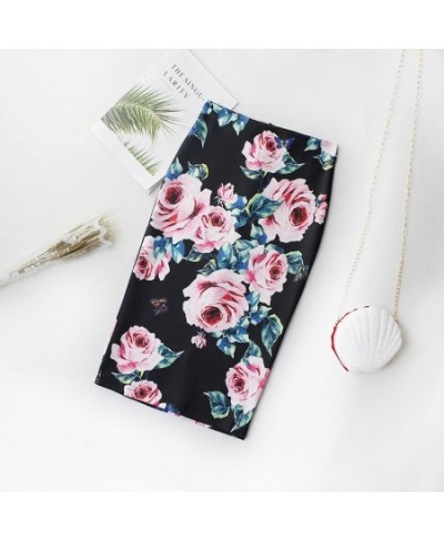 2023 Casual Korean High Waist Vintage Elegant Bodycon Floral Print Midi white Skirt elastic black pencil office skirts womens...