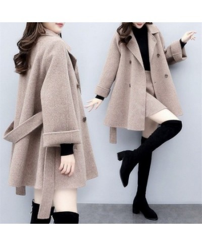 2022 Autumn Two Piece Women Coat + Short Skirt Elegant Winter Lady Long Sleeve Blend Coats Suit Short Section Outwear WZ1498 ...