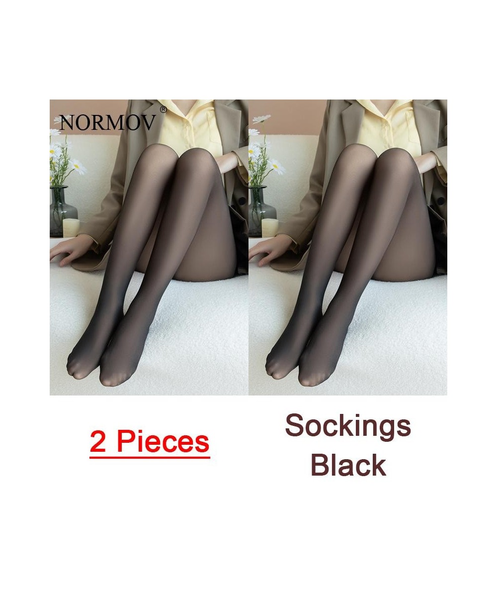 2 Pcs Winter Women Warm Leggings Thick High Waist Super Elastic Leggings Women Solid Color With Velvet Slim Leggins $26.49 - ...