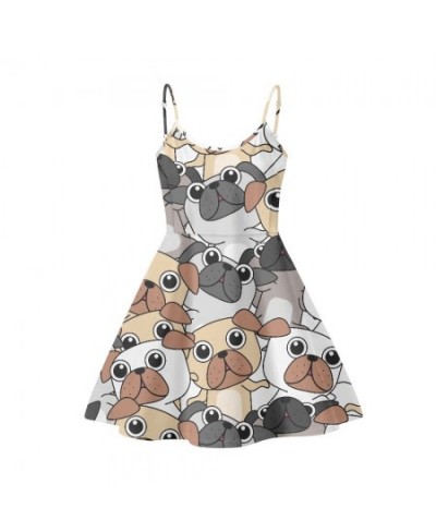 Cute Pink Cat Pattern Wedding Printed Casual Woman Slip Dresses Summer Sleeveless Sundress Strapless Party Dress Casual Wear ...