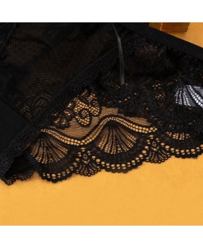 Sexy Lace Women's Panties Black Transparent Underwear Net Yarn Briefs Hollow Out Erotic Lingerie Temptation Underpants Sale $...