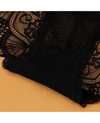 Sexy Lace Women's Panties Black Transparent Underwear Net Yarn Briefs Hollow Out Erotic Lingerie Temptation Underpants Sale $...