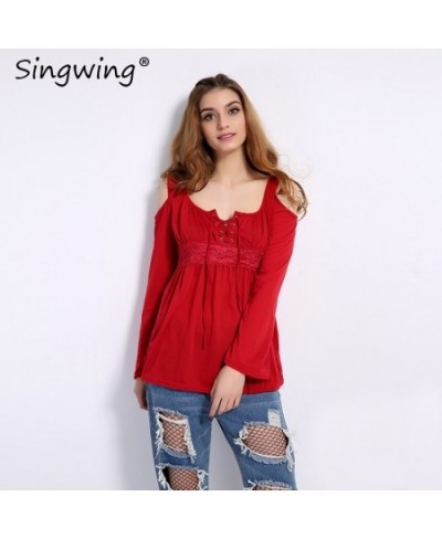 Plus Size Women Casual Blouse Off Shoulder Long Sleeve Strapless shirt Solid Color O-neck Women's Blouses Tops $39.40 - Blous...