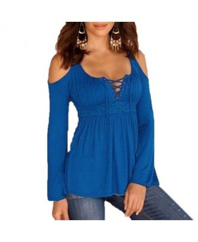 Plus Size Women Casual Blouse Off Shoulder Long Sleeve Strapless shirt Solid Color O-neck Women's Blouses Tops $39.40 - Blous...