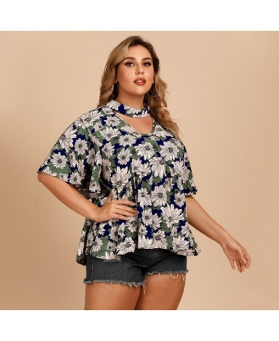 Summer Women Halter Ruffles T Shirt Sexy Casual Floral Butterfly Sleeve Office Ladies Top Tee Camisa Feminina футболка Plus $...