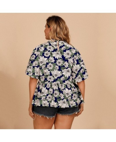 Summer Women Halter Ruffles T Shirt Sexy Casual Floral Butterfly Sleeve Office Ladies Top Tee Camisa Feminina футболка Plus $...