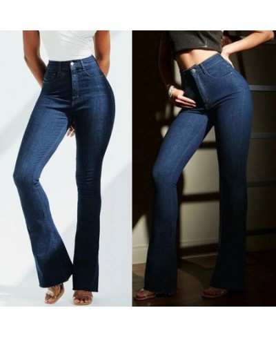 Womens Dark Blue Jeans Casual High Waist Pants Trousers Pockets Classic Denim Jeans $41.71 - Jeans