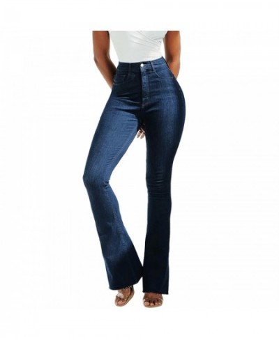 Womens Dark Blue Jeans Casual High Waist Pants Trousers Pockets Classic Denim Jeans $41.71 - Jeans