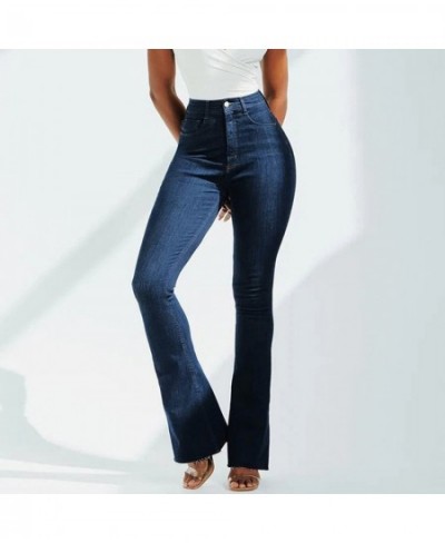 Womens Dark Blue Jeans Casual High Waist Pants Trousers Pockets Classic Denim Jeans $41.71 - Jeans