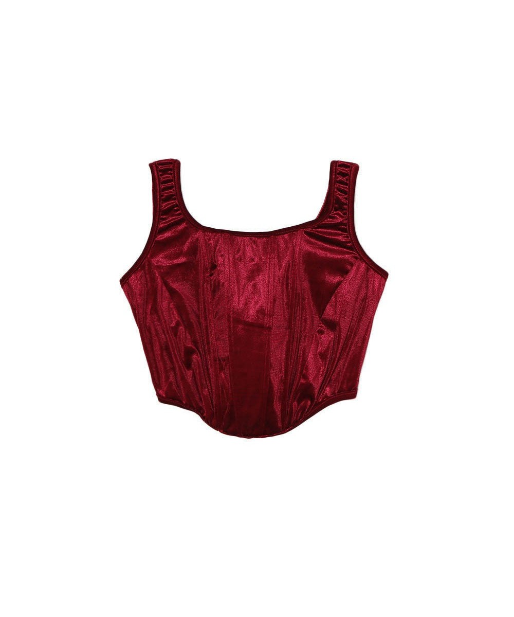 Women's Abdomen Red Corset Bustiers With Zipper Shaping Tops Push Up Body Fishboes Female Tank Tops Over Bust $32.63 - Underwear