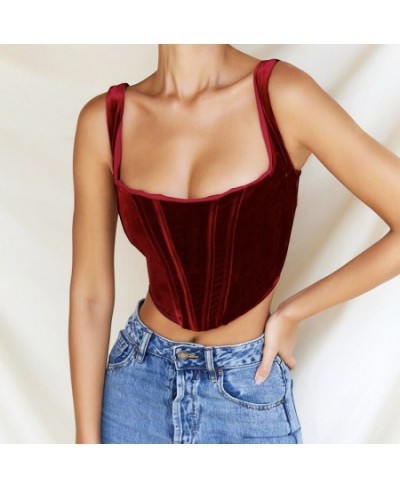 Women's Abdomen Red Corset Bustiers With Zipper Shaping Tops Push Up Body Fishboes Female Tank Tops Over Bust $32.63 - Underwear