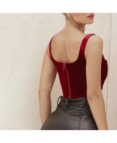 Women's Abdomen Red Corset Bustiers With Zipper Shaping Tops Push Up Body Fishboes Female Tank Tops Over Bust $32.63 - Underwear