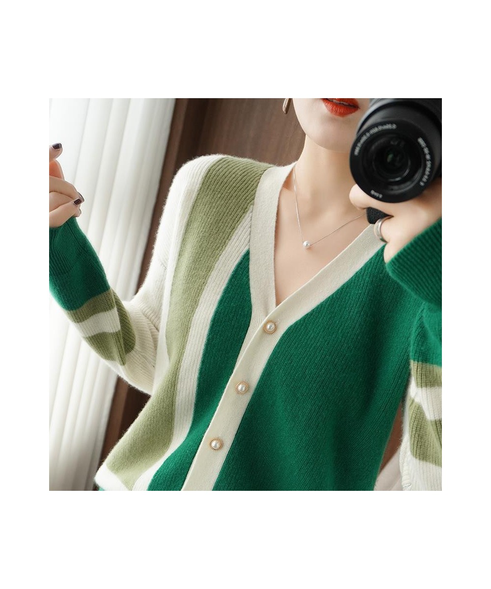 Autumn Winter Loose Casual Buttons Patchwork Simple Sweater Cardigan Ladies Korean Style All-match Knitting Coat Female Outwe...