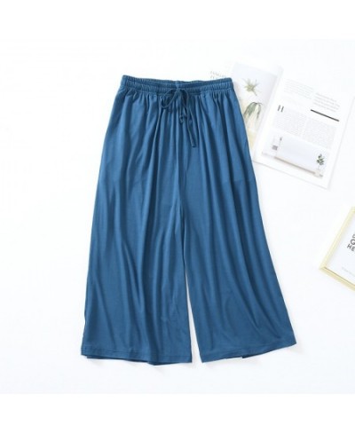 Summer Japanese style loose cropped trousers ladies modal thin shorts solid color wide leg large size home pants womens botto...