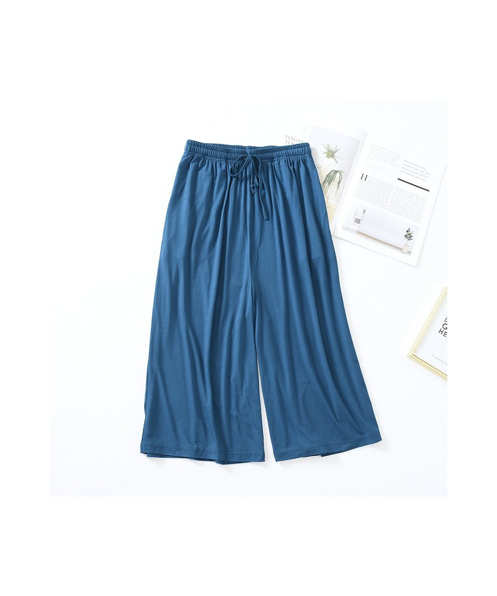 Summer Japanese style loose cropped trousers ladies modal thin shorts solid color wide leg large size home pants womens botto...