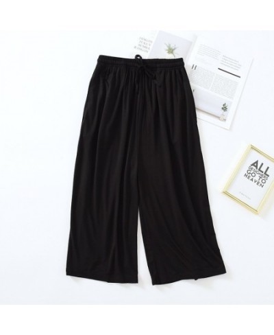 Summer Japanese style loose cropped trousers ladies modal thin shorts solid color wide leg large size home pants womens botto...