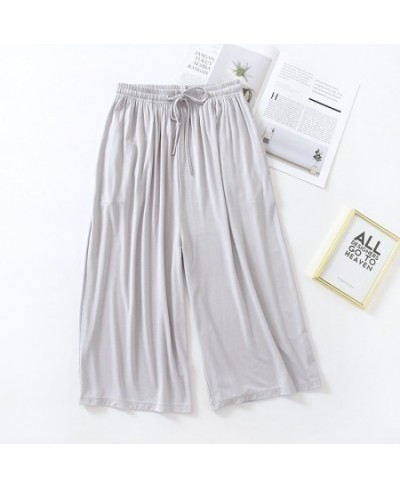 Summer Japanese style loose cropped trousers ladies modal thin shorts solid color wide leg large size home pants womens botto...