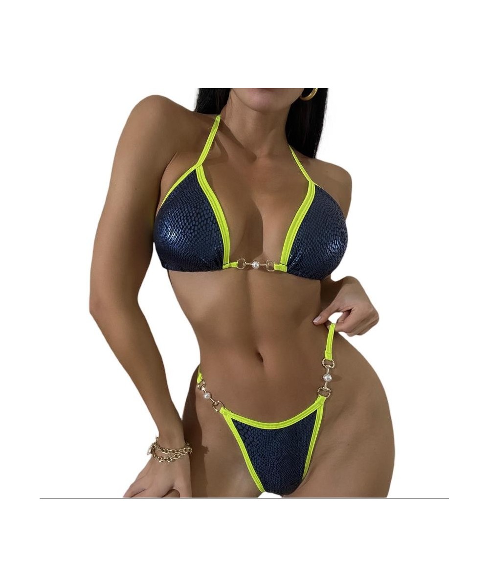 Womens Sequin Triangle Bra Bikini Set Push Up Beach Swimwear Bathing Swimsuit 2022 New Style Bikinis Set $23.58 - Swimsuit