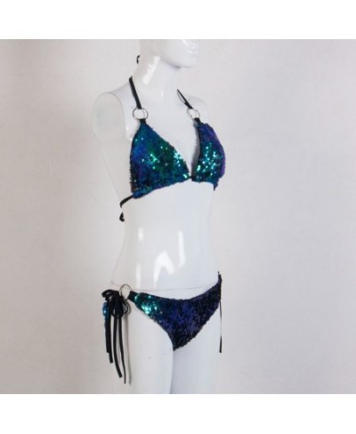 Womens Sequin Triangle Bra Bikini Set Push Up Beach Swimwear Bathing Swimsuit 2022 New Style Bikinis Set $23.58 - Swimsuit