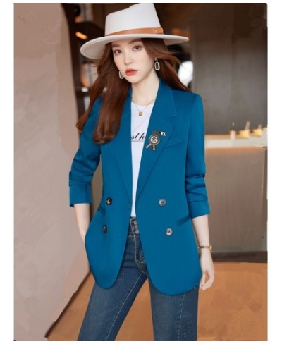 New Fashion 2022 Autumn Designer Jacket Women's Classic Double Breasted White Blazer Casual Suit Outwear Size S-4XL $79.02 - ...