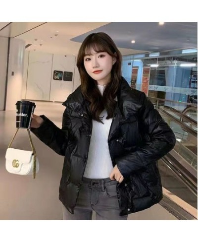 Ladies Fashion Stand Collar Down Padded Jacket New Korean Style Loose Padded Coat Short Ladies Padded Jacket Women Coat $40.0...