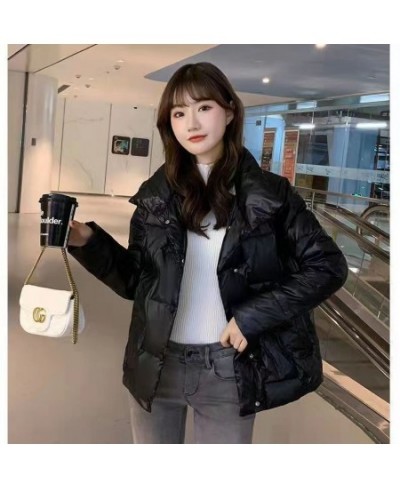 Ladies Fashion Stand Collar Down Padded Jacket New Korean Style Loose Padded Coat Short Ladies Padded Jacket Women Coat $40.0...