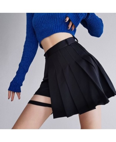 Irregular Pleated Mini Skirt Women Y2K INS Style Solid All-match Spring Summer A-line Black Tennis High Waist Dance Skirts $4...