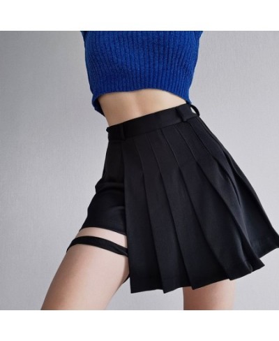 Irregular Pleated Mini Skirt Women Y2K INS Style Solid All-match Spring Summer A-line Black Tennis High Waist Dance Skirts $4...