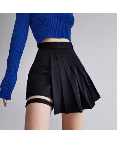 Irregular Pleated Mini Skirt Women Y2K INS Style Solid All-match Spring Summer A-line Black Tennis High Waist Dance Skirts $4...