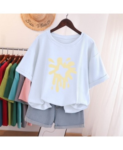 100% Cotton L-5XL T Shirt Plus Size Tshirt Short Sleeve Cartoon Women Top Summer Sweet Crew Neck Oversized T Shirts $36.31 - ...