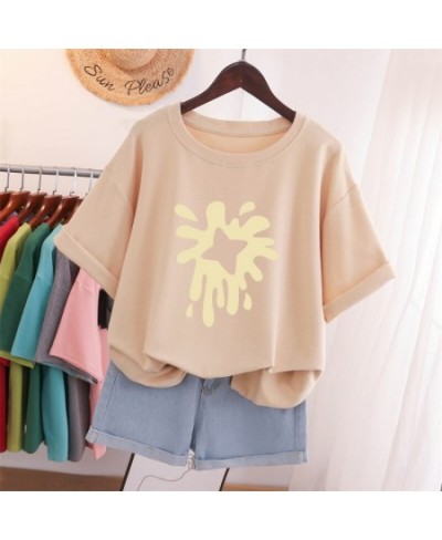 100% Cotton L-5XL T Shirt Plus Size Tshirt Short Sleeve Cartoon Women Top Summer Sweet Crew Neck Oversized T Shirts $36.31 - ...