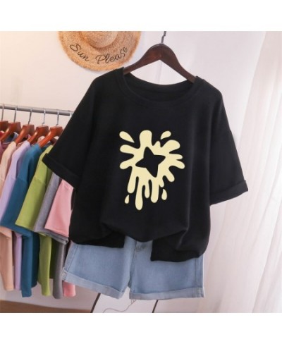 100% Cotton L-5XL T Shirt Plus Size Tshirt Short Sleeve Cartoon Women Top Summer Sweet Crew Neck Oversized T Shirts $36.31 - ...