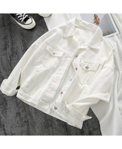 Korean Style Denim Jackets Women Solid Color Single Breasted Tops Female Turn Down Collar Long Sleeve Casual Outerwear $40.50...