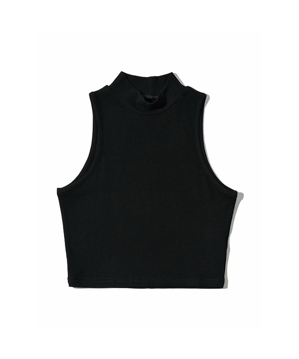 Summer Black Women Fashion Crop Top High Neck White Sleeveless Tank Tops 5 Colors $16.87 - Tops & Tees