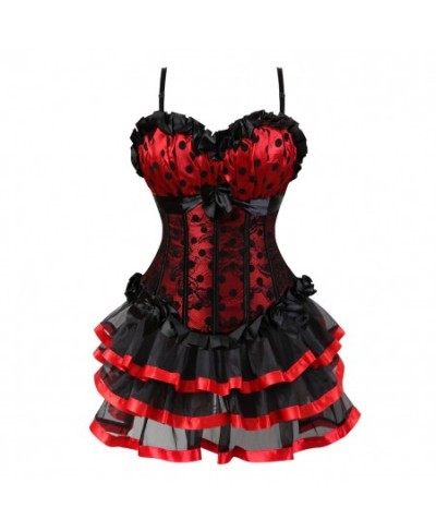 Burlesque Corset Dresses for Women Plus Size Sexy Corset Lingerie Top With Cup Black Sexy Lace Corset Dress With Straps $59.4...