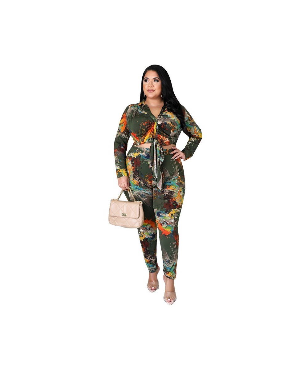 Type Dye Plus Size Sets 2 Piece Set Women Fall Clothes Crop Top and Pants Casual Streetwear Jogging Suit Wholesale $45.52 - P...