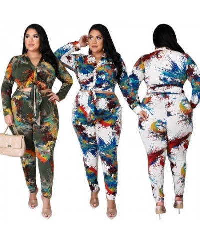 Type Dye Plus Size Sets 2 Piece Set Women Fall Clothes Crop Top and Pants Casual Streetwear Jogging Suit Wholesale $45.52 - P...