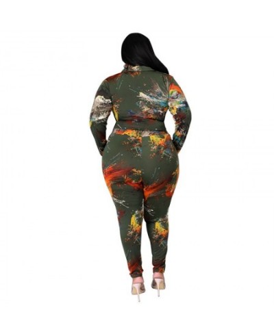 Type Dye Plus Size Sets 2 Piece Set Women Fall Clothes Crop Top and Pants Casual Streetwear Jogging Suit Wholesale $45.52 - P...