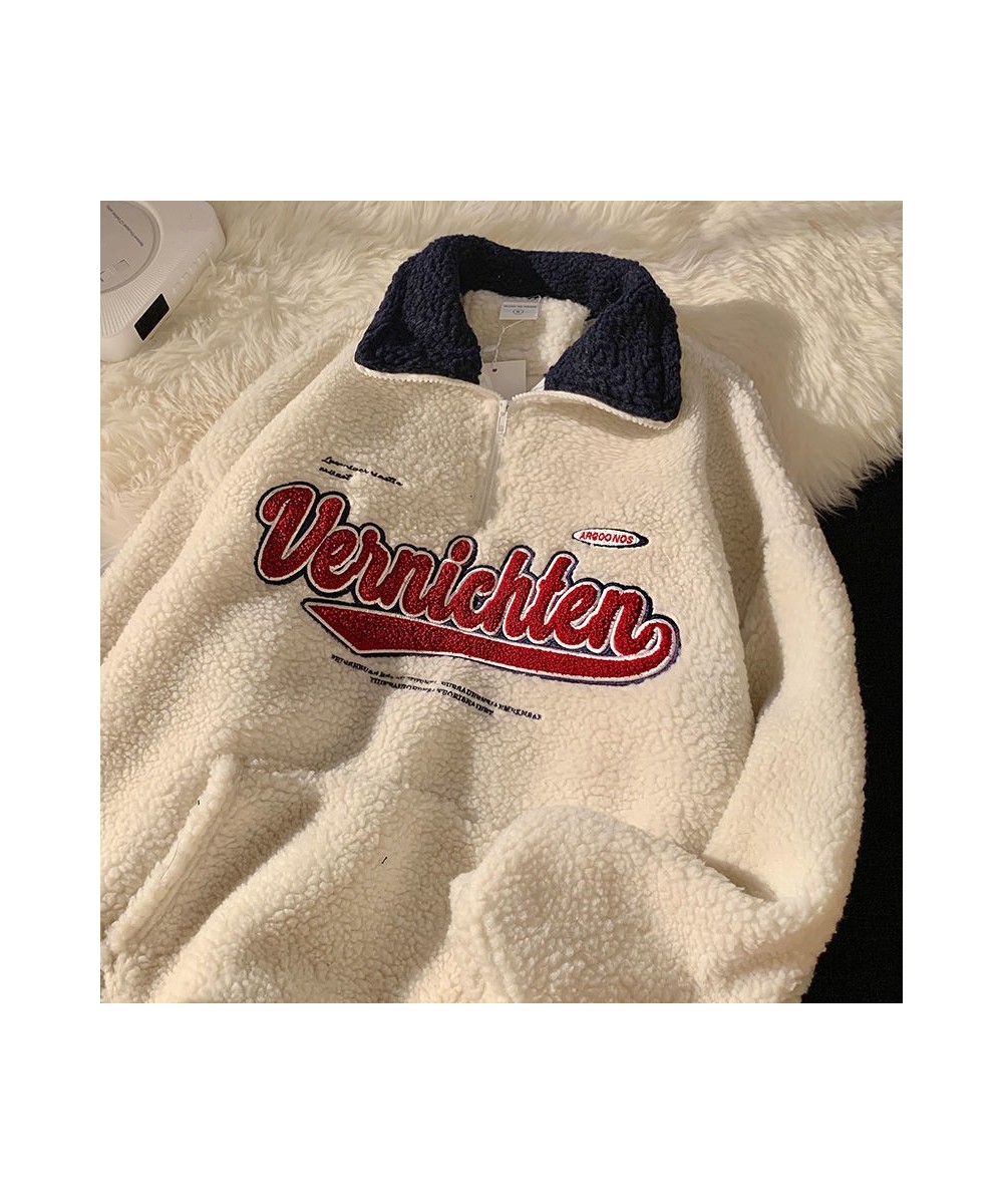 Vintage Letter Embroidery Sweatshirts Women Casual V-neck Long Sleeve Pocket Hoodies Harajuku Baseball Oversized Pullovers To...