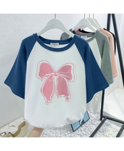 Plus Size T Shirt Cotton L-4XL Tshirt Short Sleeve Women Top 2022 Summer Butterfly Printed O Neck Oversized T Shirts $33.23 -...