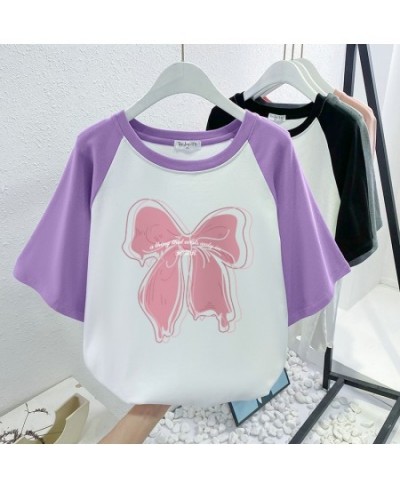 Plus Size T Shirt Cotton L-4XL Tshirt Short Sleeve Women Top 2022 Summer Butterfly Printed O Neck Oversized T Shirts $33.23 -...