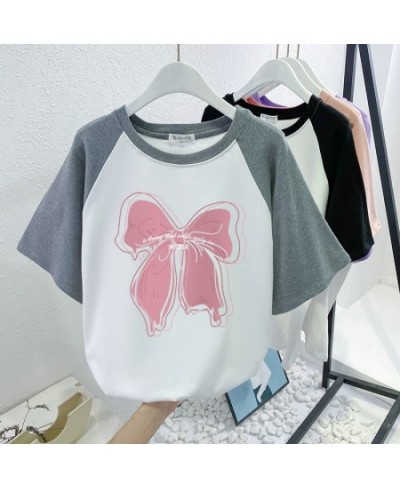 Plus Size T Shirt Cotton L-4XL Tshirt Short Sleeve Women Top 2022 Summer Butterfly Printed O Neck Oversized T Shirts $33.23 -...