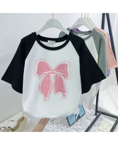 Plus Size T Shirt Cotton L-4XL Tshirt Short Sleeve Women Top 2022 Summer Butterfly Printed O Neck Oversized T Shirts $33.23 -...