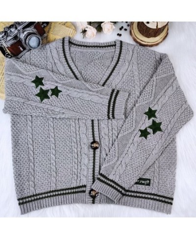 Y2K Japanese Style Cardigan Sweater Men Women Spring & Autumn Casual Loose Knitted Sweaters Hip Hop Tops Casual Korean Fashio...