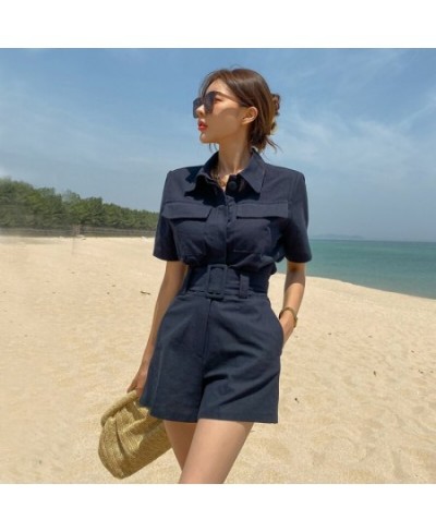 2021summer wide legs suit women office set short sleeve blazer jacket high waist shorts suit 2 piece set $47.05 - Suits & Sets