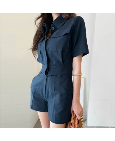 2021summer wide legs suit women office set short sleeve blazer jacket high waist shorts suit 2 piece set $47.05 - Suits & Sets