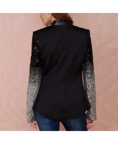 Cool Women Sequined Blazer Coat Jacket Single Buckle Long Sleeve Suit jacket womenfor women's clothing $54.08 - Suits & Sets