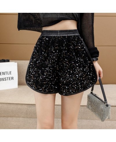 Ladies Korean Fashion High Wasited Sequins Splicing Shorts Women Casual Girls Cute Sexy Glittering Booty Shorts Female $37.46...